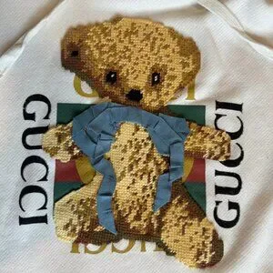Gucci Tops Gucci Womens Natural Oversize Sweatshirt With Logo And Teddy Bear Poshmark